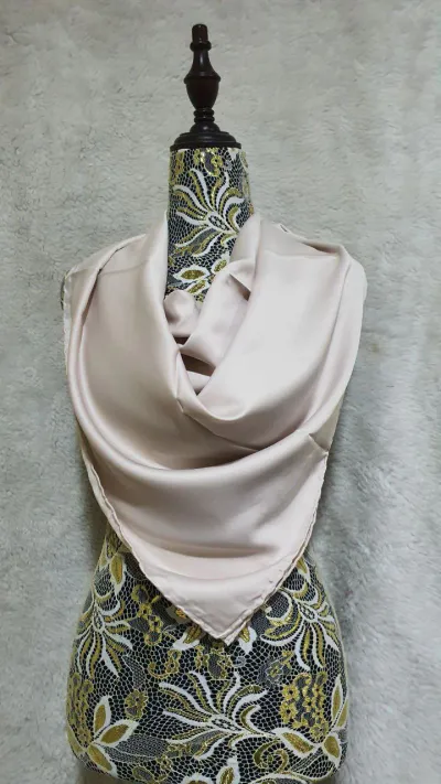 Plain square scarves  One Size Beige