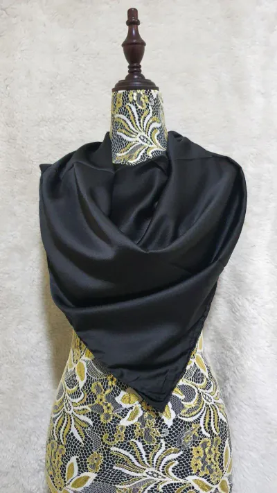 Plain square scarves  One Size Black