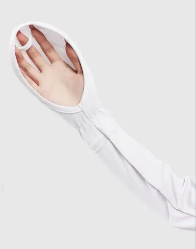 Sun long gloves White