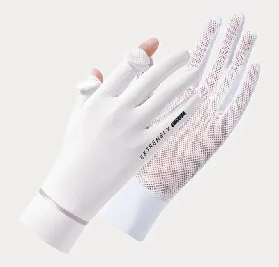 Sun breathe gloves White