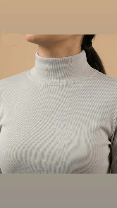 High neck lines top